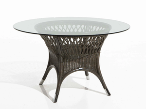 VEGA - Round woven wicker garden table _ Samuele Mazza Outdoor